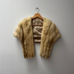 Elegant Cream Fur shawl